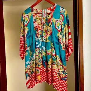 COPY - Johnny Was Flowered Tunic Size M. Very flowy and semi-sheer. Good condit…